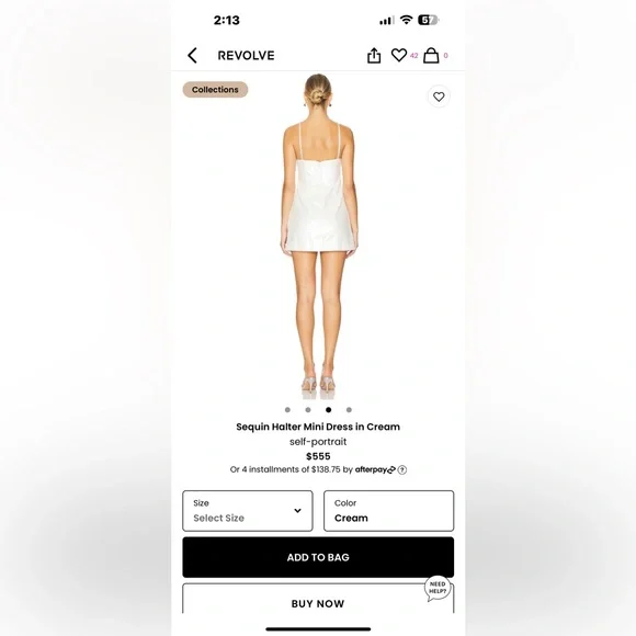 Self-portrait Bridal sequin mini dress - Picture 3 of 3